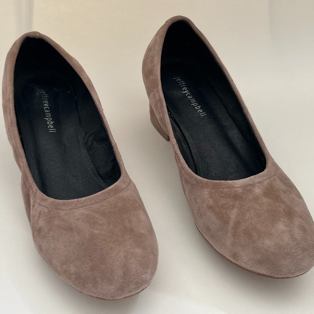 JEFFREY CAMPBELL BITSIE Round Toed Block Heeled Pumps